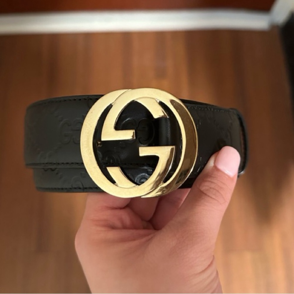 authentic interlocking gucci belt - size 4